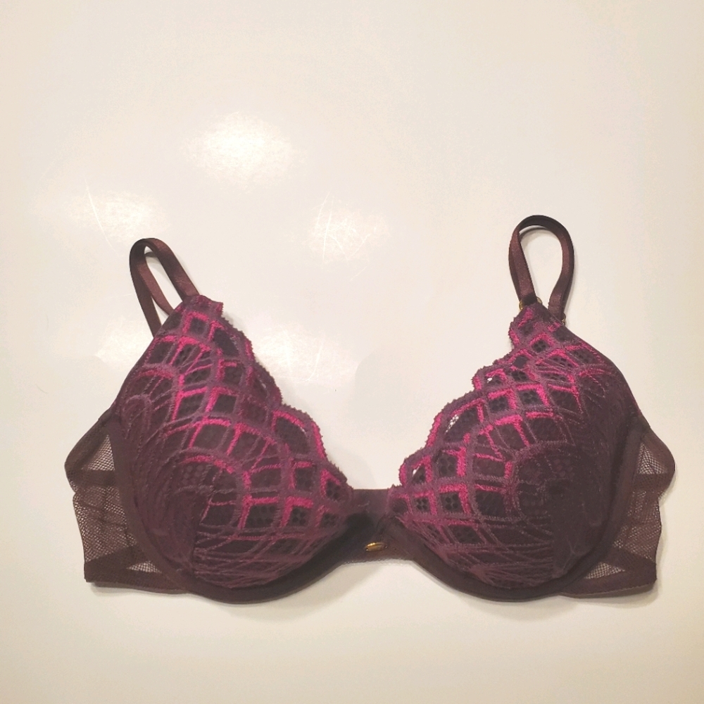 🦩Victoria's Secret Very Sexy Bra purple print 34C